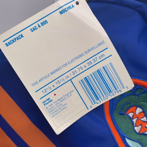 Vintage 90s Mead 1995 University Of Florida Gators NWT Backpack Deadstock STAIN - Picture 7 of 13